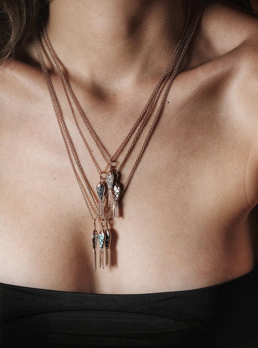 Selim Mouzannar Fish For Love Pendentif Bleu Marinediamants - Rubis