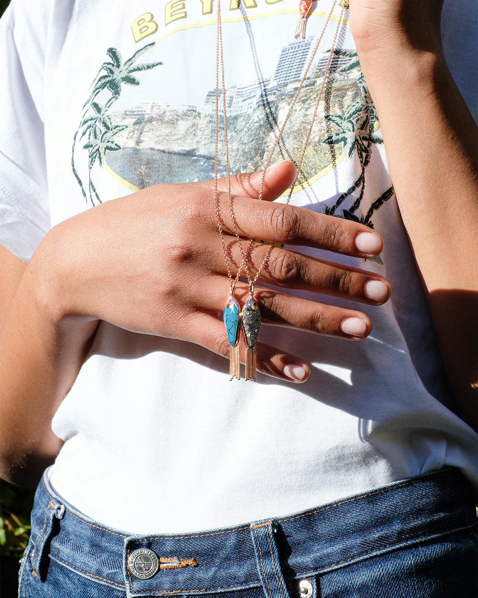 Selim Mouzannar Fish For Love Pendentif Bleu Marinediamants - Rubis