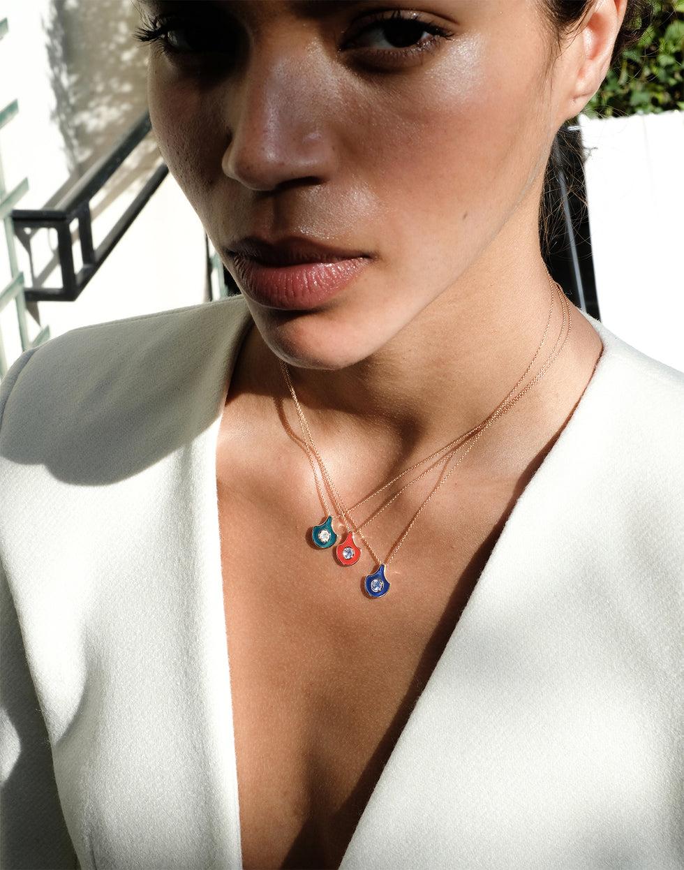 Selim Mouzannar Fish For Love Pendentif CorailSaphir Bleu