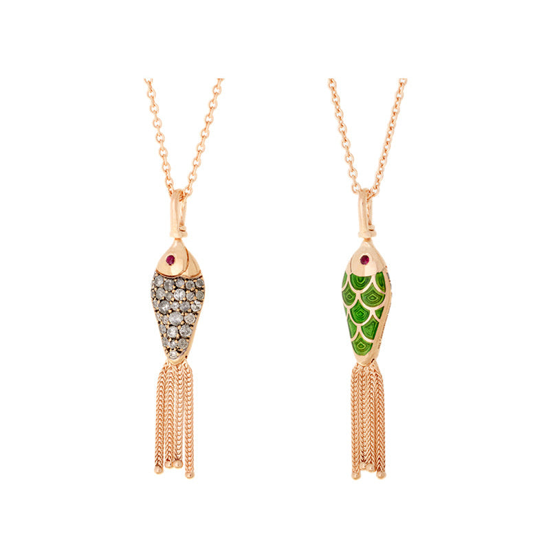 selim mouzannar Fish For Love Pendentif KiwiDiamants - Rubis