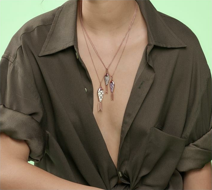 Selim Mouzannar Fish For Love Pendentif Lilas Foncé & ClairRubis