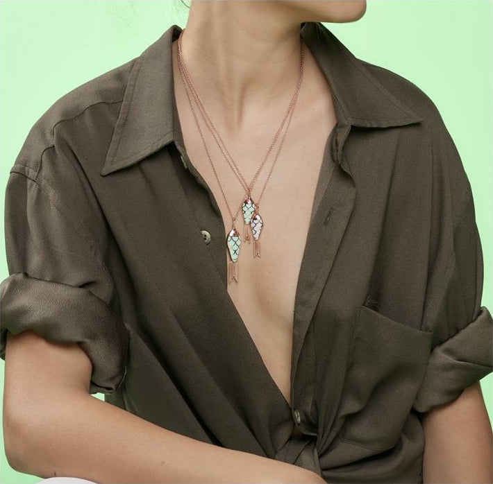 Selim Mouzannar Fish For Love Pendentif Lilas Foncé & ClairRubis