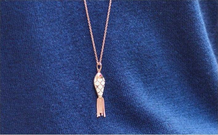 Selim Mouzannar Fish For Love Pendentif Noir & IvoireRubis