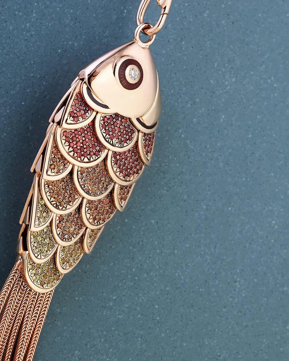 Selim Mouzannar Fish For Love Pendentif OrangeSaphirs Orange - Spessartines - Diamants