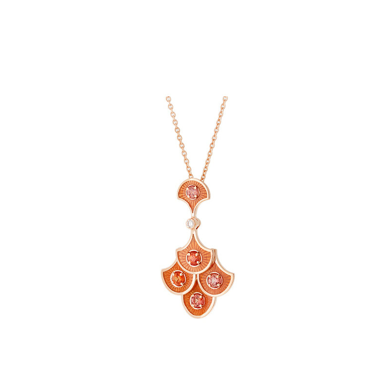 Selim Mouzannar Fish For Love Pendentif OrangeSaphirs Oranges - Diamant