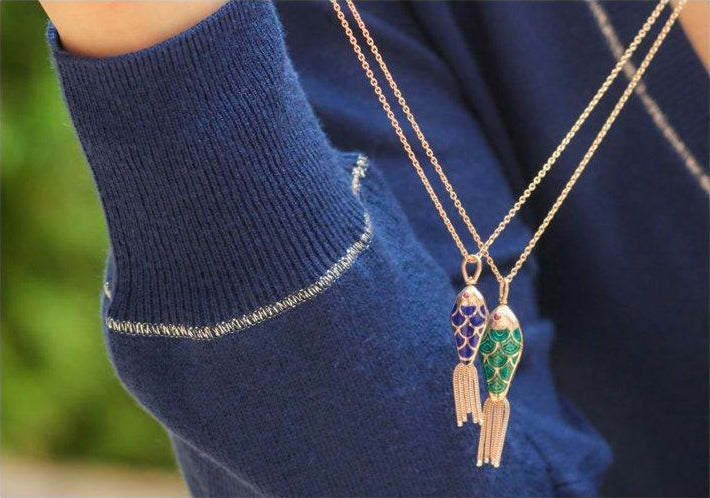 Selim Mouzannar Fish For Love Pendentif Pétrole Clair & FoncéRubis