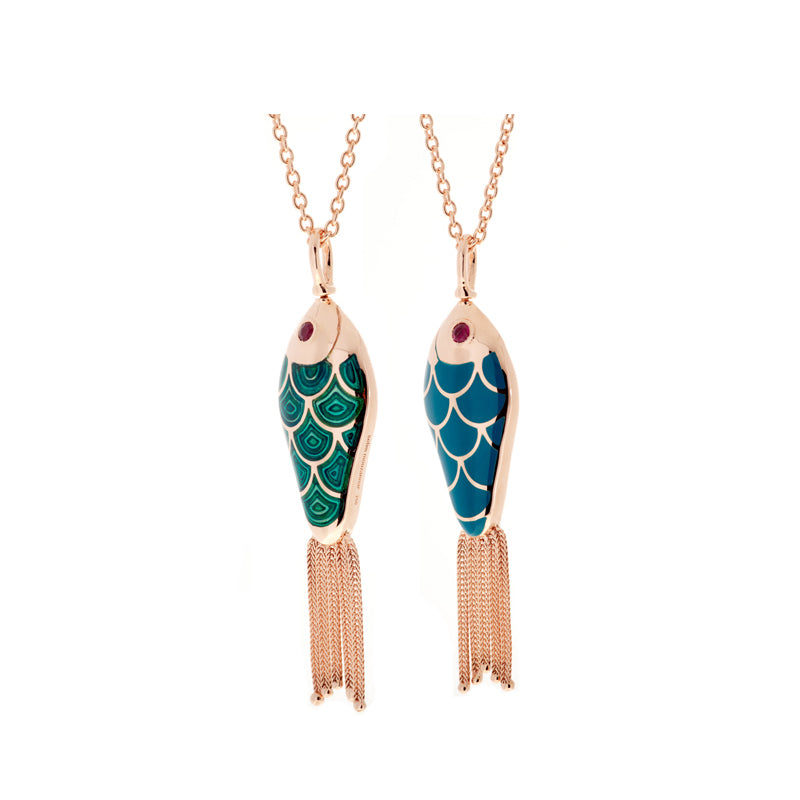 Selim Mouzannar Fish For Love Pendentif Pétrole Clair & FoncéRubis