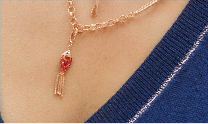 Selim Mouzannar Fish For Love Pendentif Rouge Rouille Clair & FoncéRubis