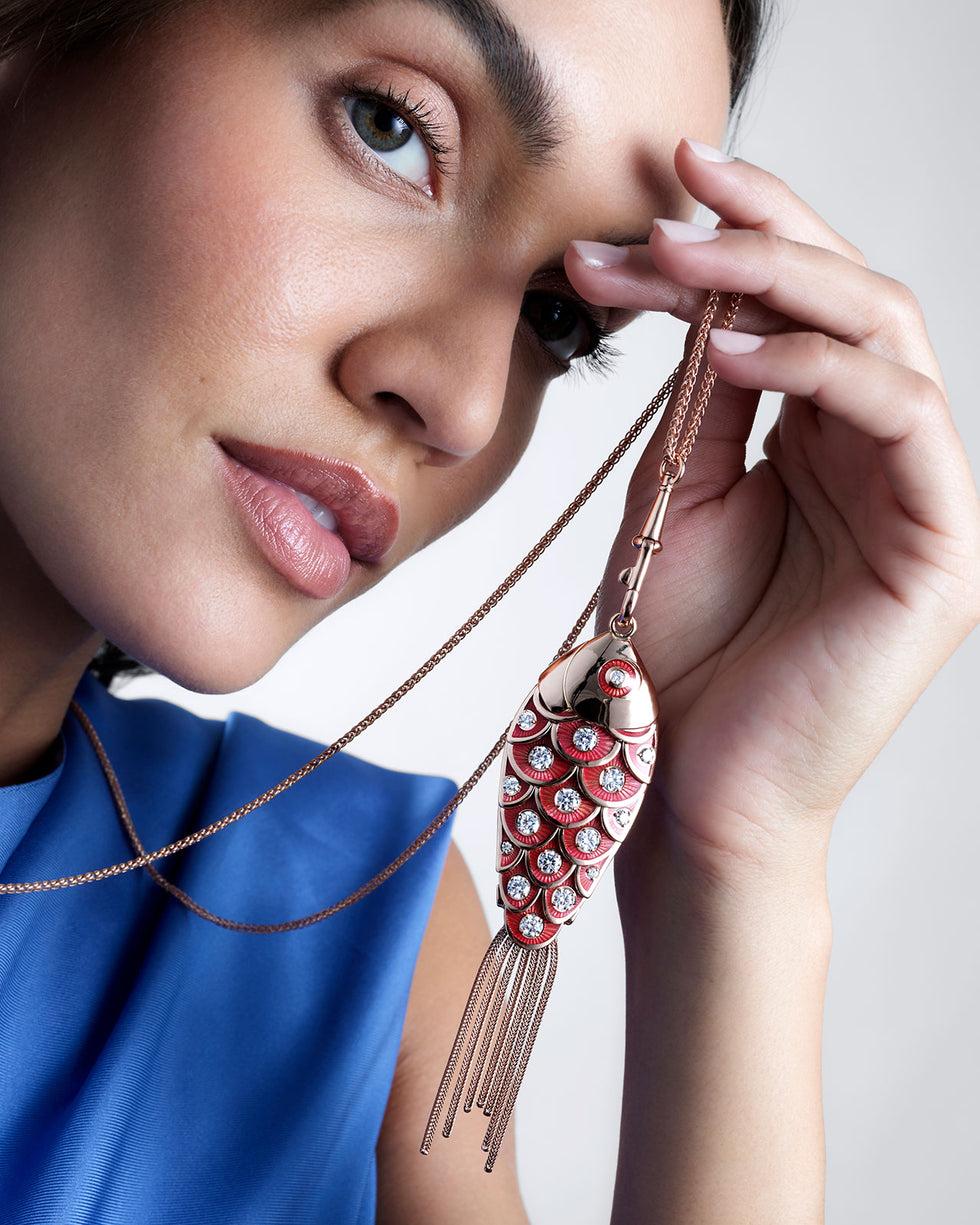 Selim Mouzannar Fish For Love PendentifOrange Saphirs - Diamants