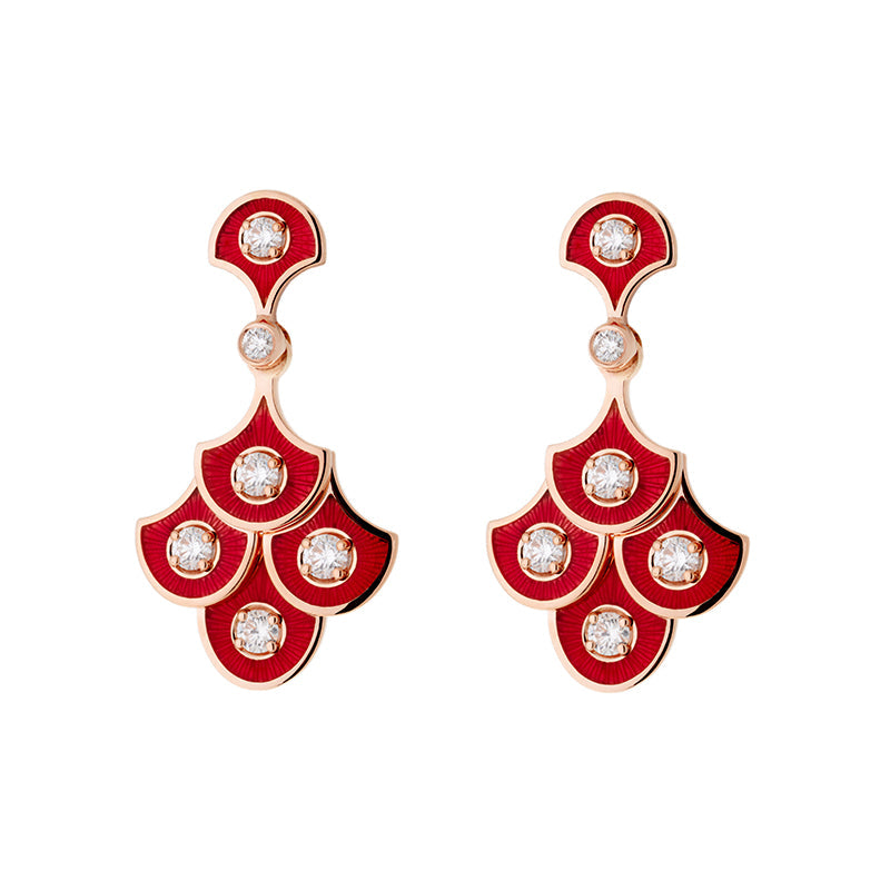 selim mouzannar Fish For Love Rouge rouille Boucles d'oreillesDiamants