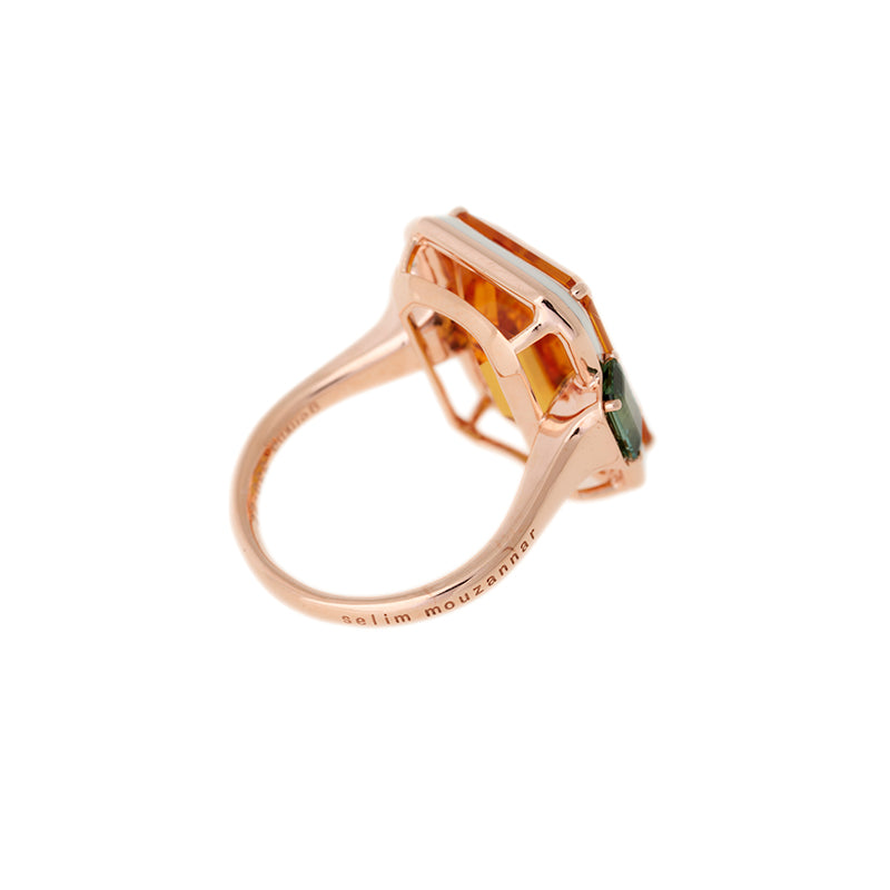 Selim Mouzannar Gemma Bague Citrine - Tourmalines Vertes