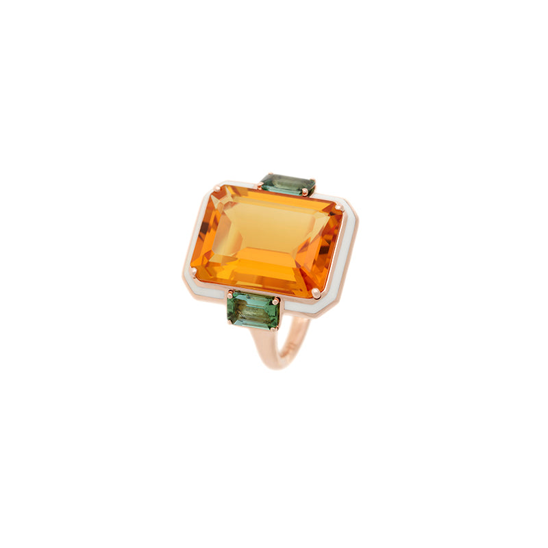 selim mouzannar Gemma Bague Citrine - Tourmalines Vertes