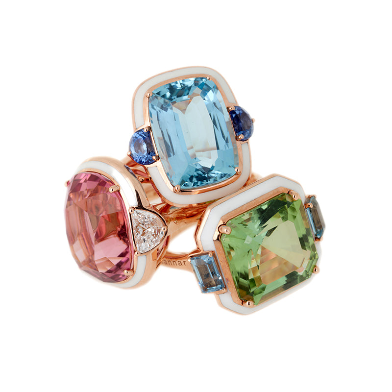 Selim Mouzannar Gemma BagueAigue-Marine - Saphirs Bleus