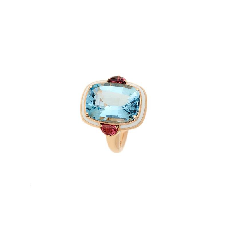 selim mouzannar Gemma BagueAigue-marine - Tourmaline Rose