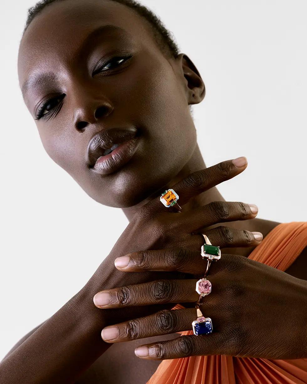 Selim Mouzannar Gemma BagueCitrine - Tourmalines Bleues