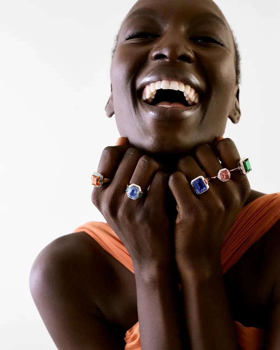 Selim Mouzannar Gemma BagueTanzanite - Tourmalines Roses