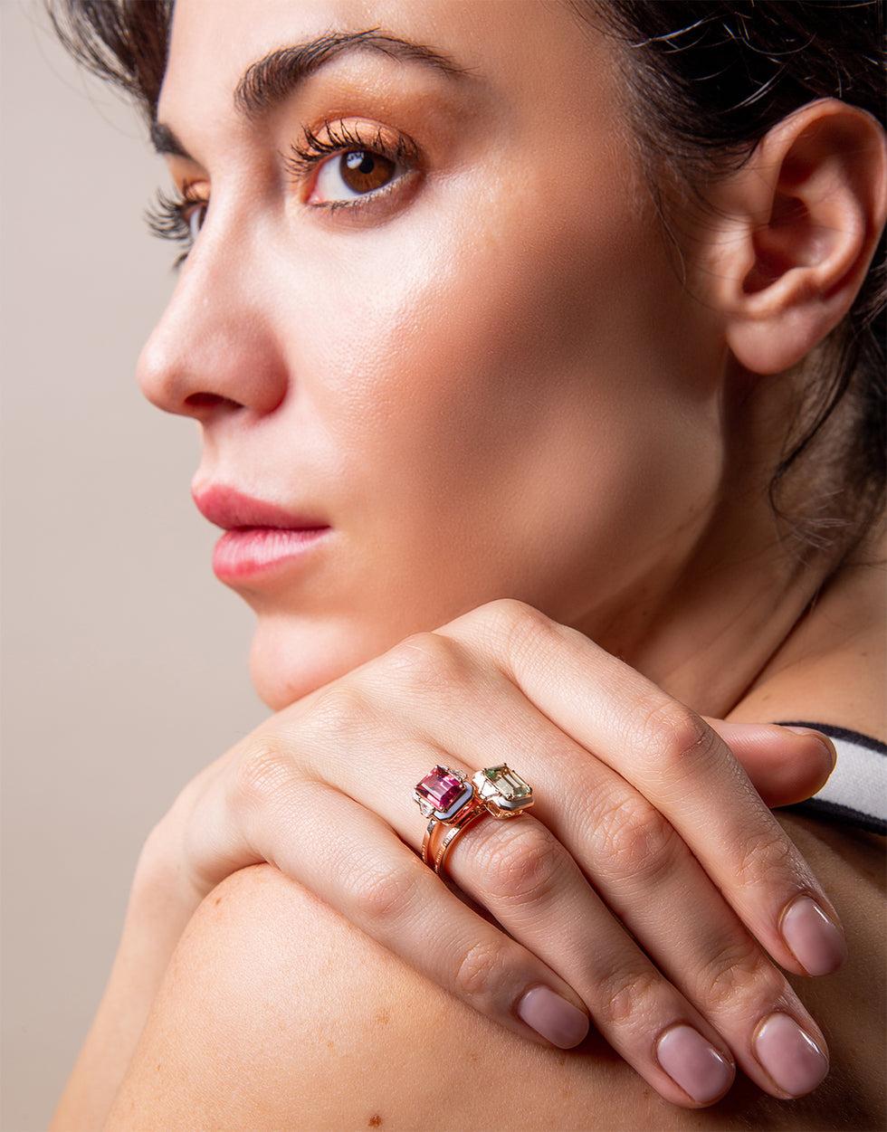 Selim Mouzannar Gemma BagueTourmaline Rose - Diamants