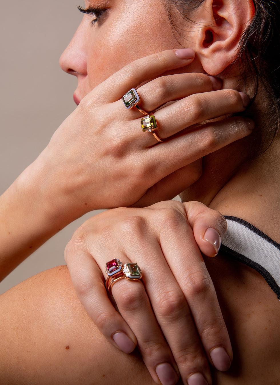 Selim Mouzannar Gemma BagueTourmaline Verte - Diamants