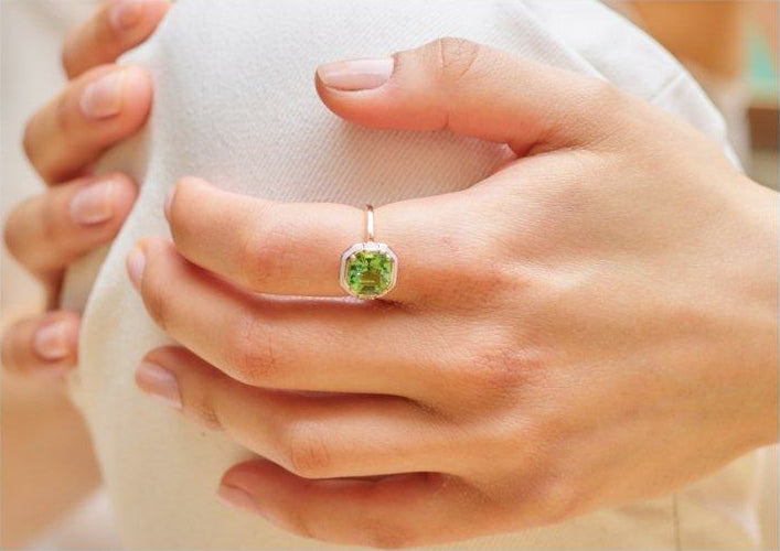 selim mouzannar Gemma BagueTourmaline Verte - Diamants