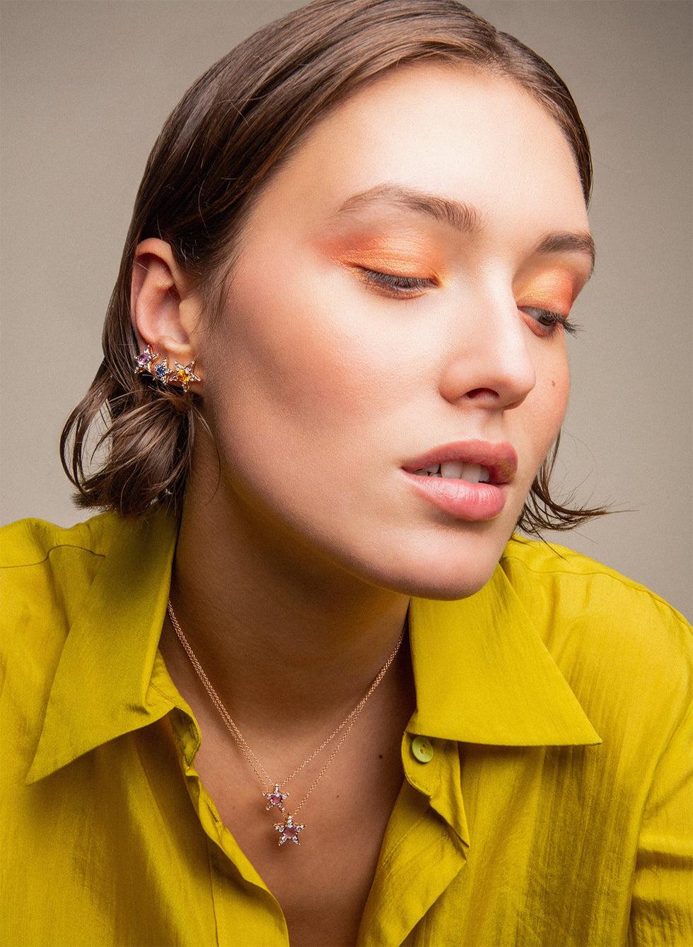 Selim Mouzannar Istanbul Boucle D'oreilleSaphir Rose - Diamants