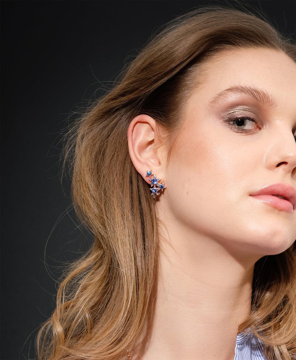 Selim Mouzannar Istanbul Boucles D'oreillesSaphirs Bleus - Diamants