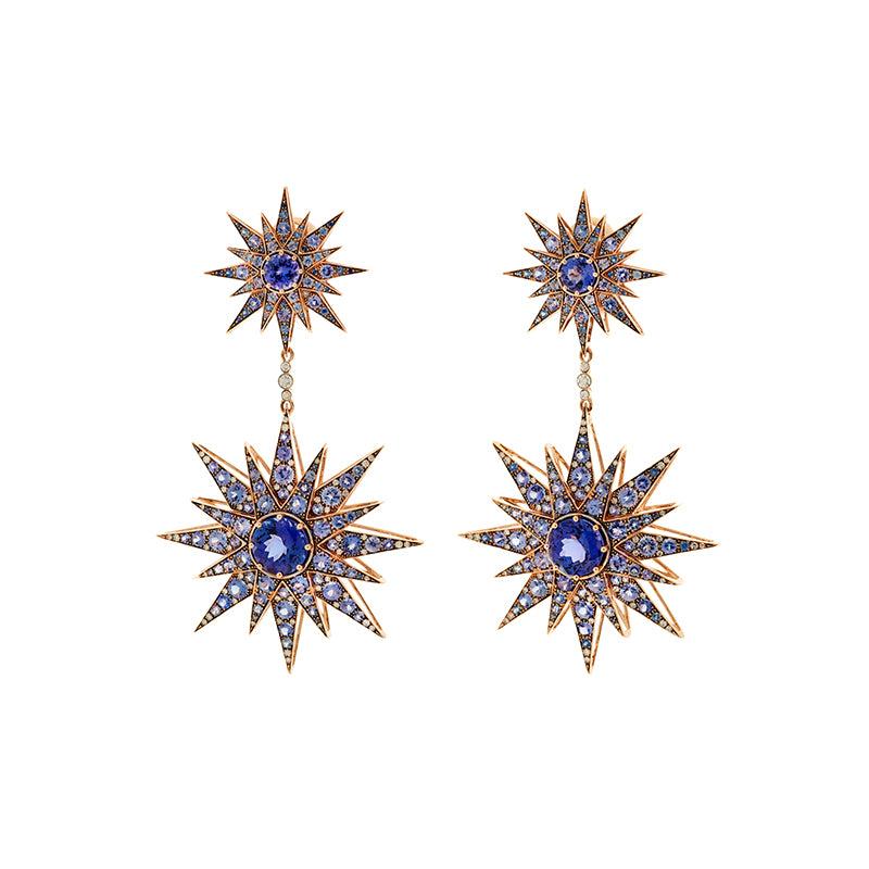 selim mouzannar Istanbul Boucles d'oreillesSaphirs bleus - Tanzanites - Diamants