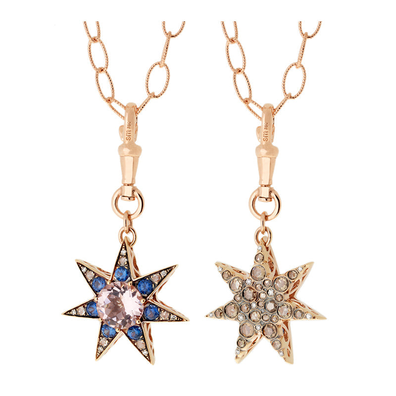 selim mouzannar Istanbul PendentifSaphirs Bleus - Morganite - Diamants