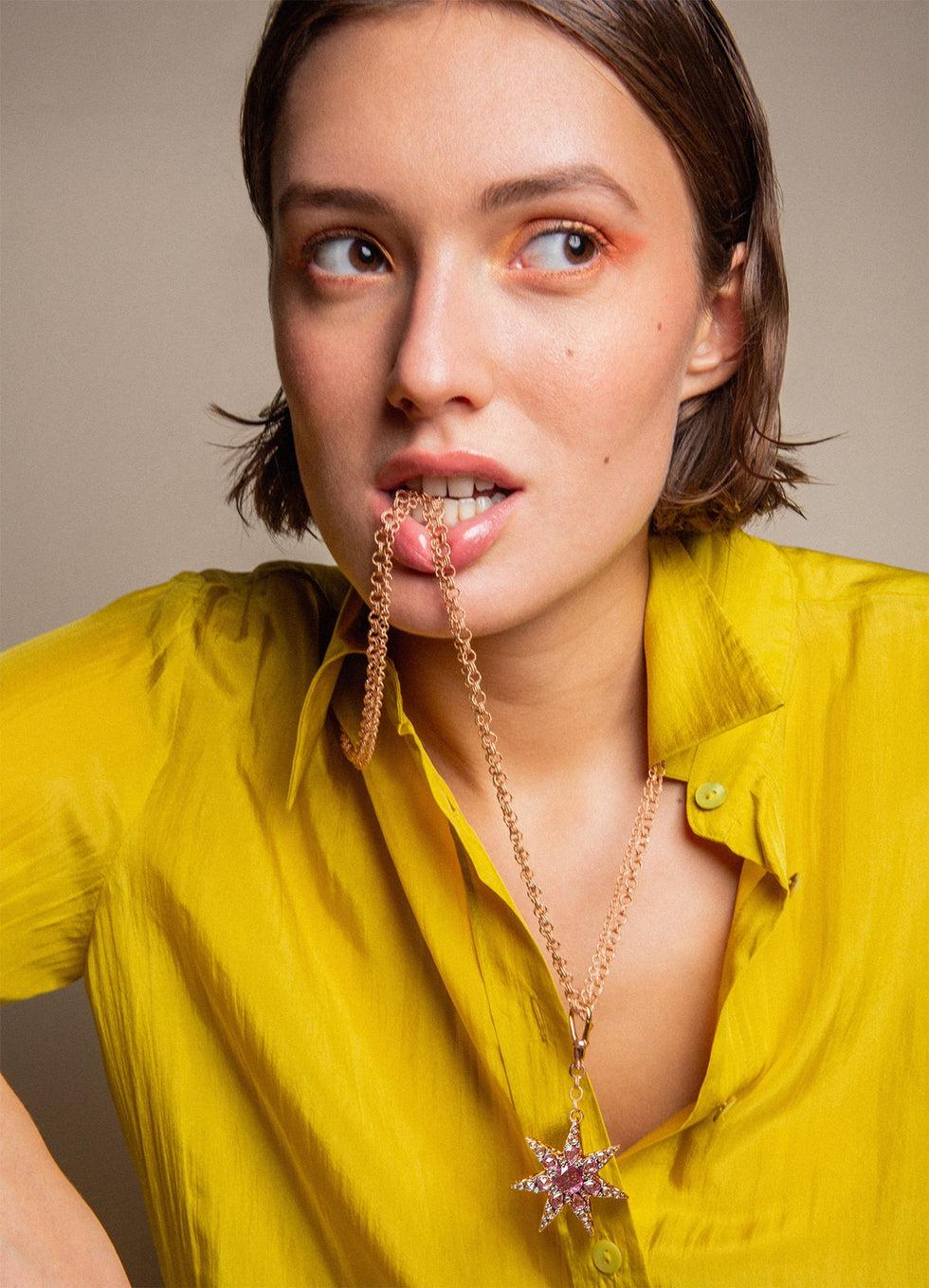 Selim Mouzannar Istanbul PendentifSaphirs Roses - Diamants