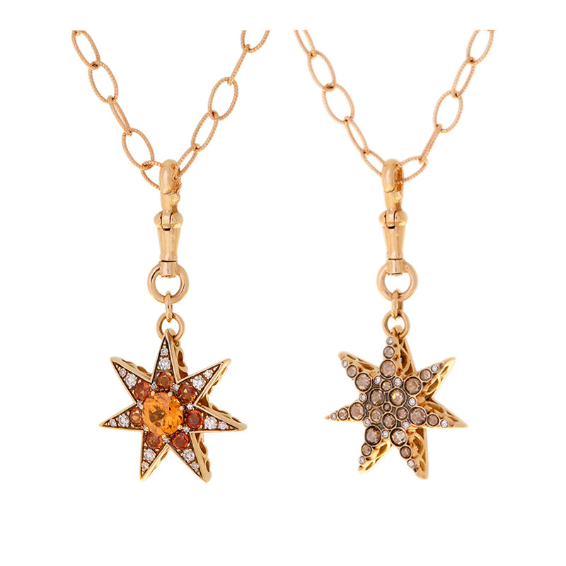 selim mouzannar Istanbul PendentifSpessartine - Saphirs Orange - Diamants