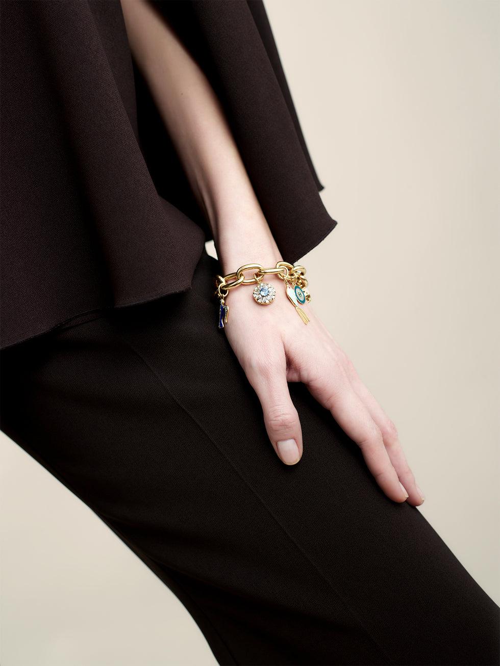 Selim Mouzannar Kastak BraceletSaphirs Bleus & Roses - Tsavorites - Rubis - Diamants