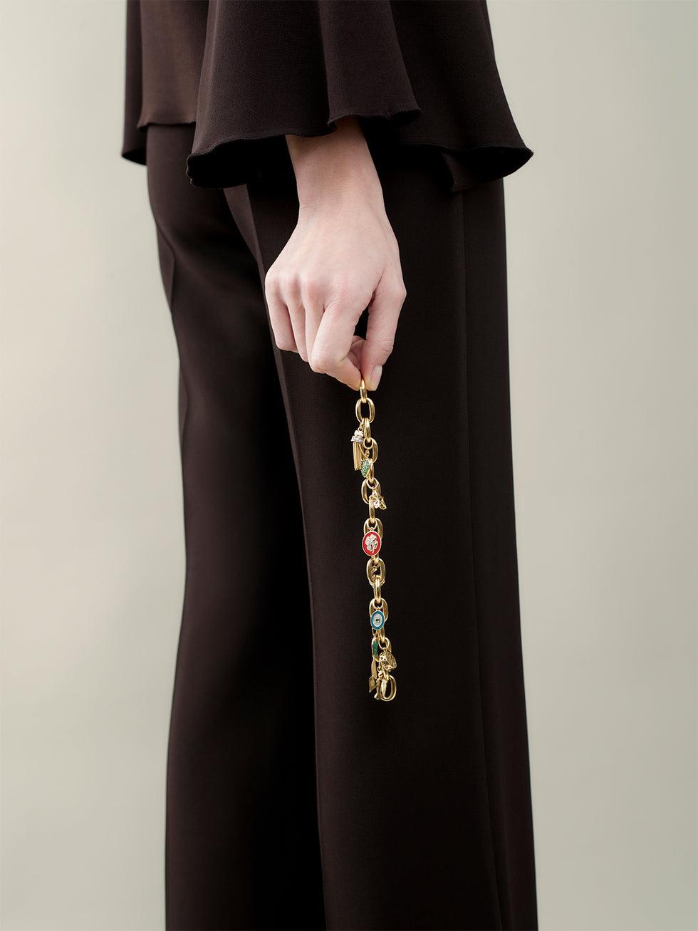 Selim Mouzannar Kastak BraceletSaphirs Bleus & Roses - Tsavorites - Rubis - Diamants