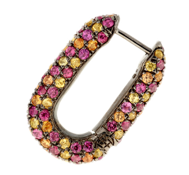 Selim Mouzannar Link Boucle D'oreilleRhodolites - Saphirs Oranges & Bleus