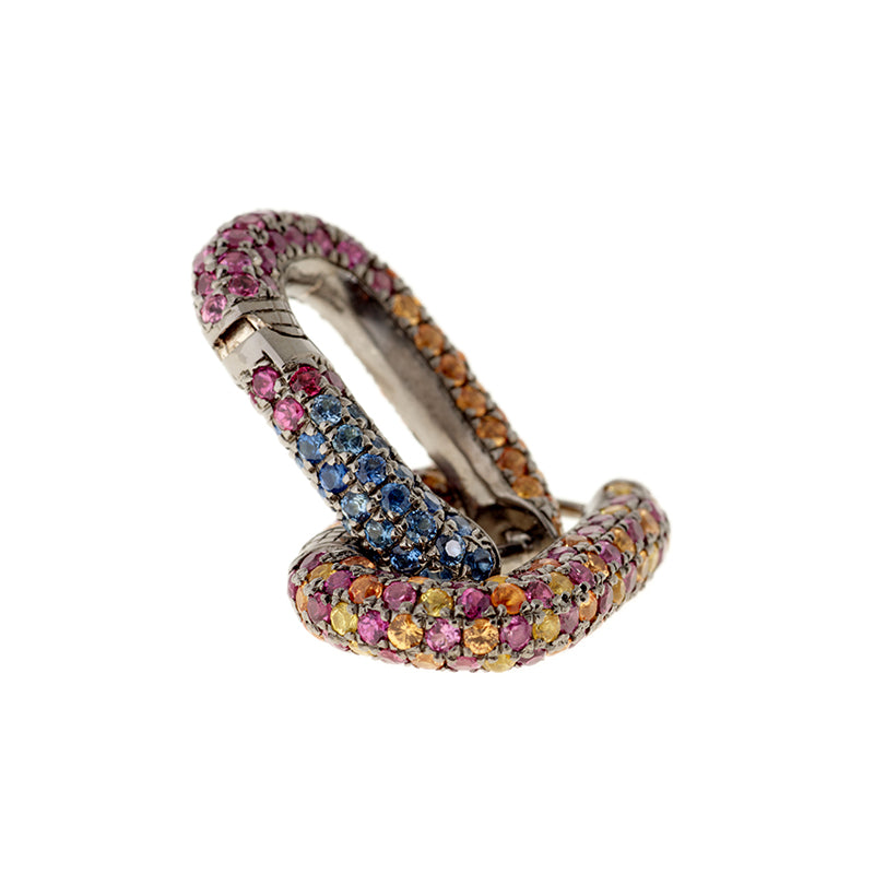 selim mouzannar Link Boucle d'oreilleRhodolites - Saphirs oranges & bleus