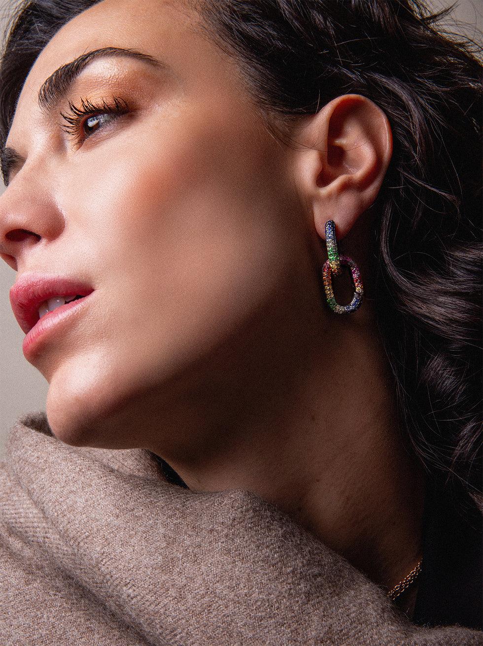 Selim Mouzannar Link Boucle D'oreilleSaphirs Colorés - Tsavorites