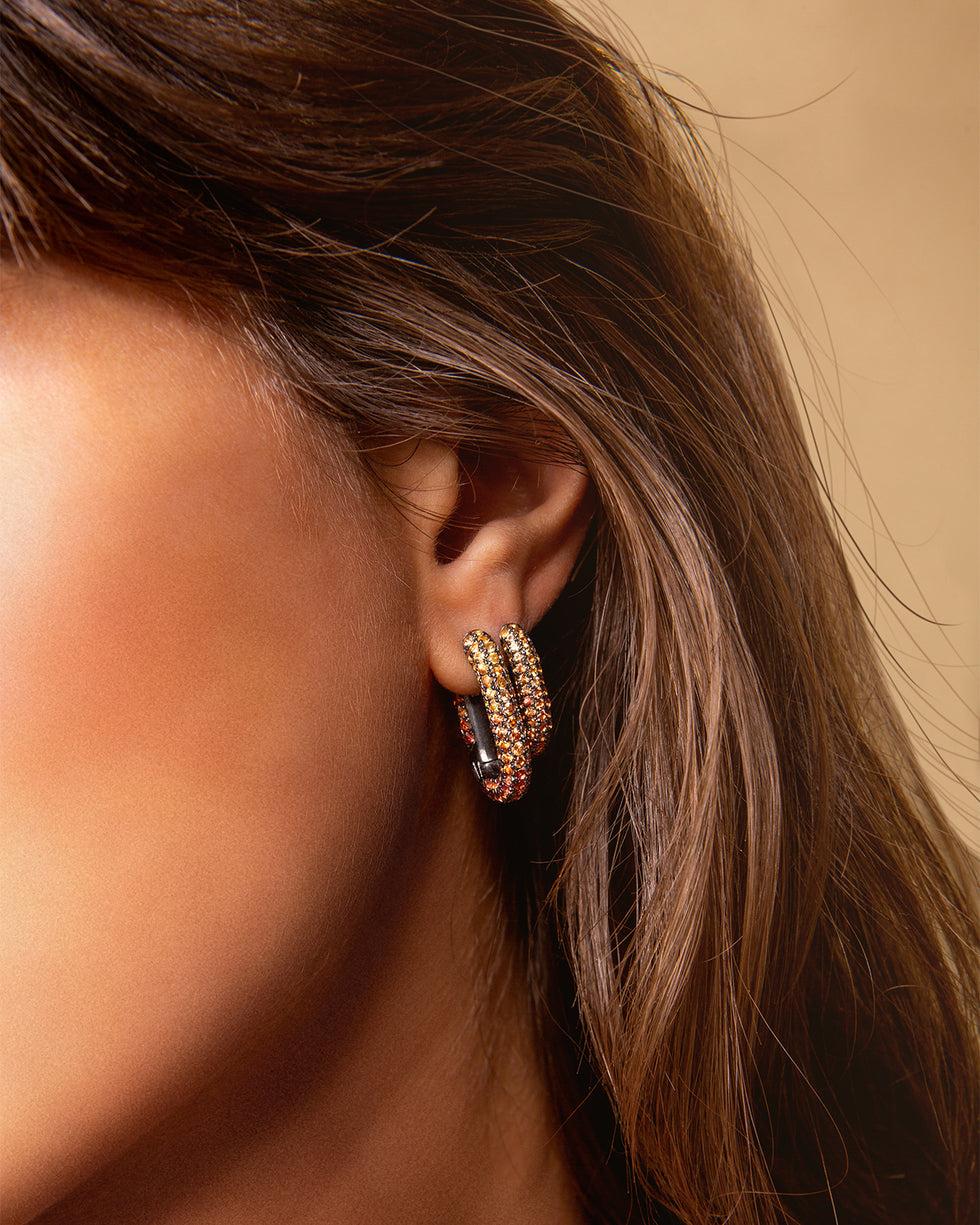 Selim Mouzannar Link Boucle D'oreilleSaphirs Oranges