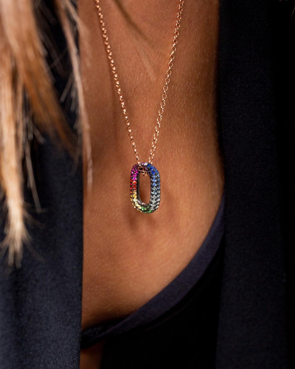 Selim Mouzannar Link PendentifSaphirs Colorés - Tsavorites