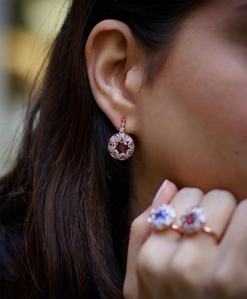Selim Mouzannar Mille Et Une Nuits Boucles D'oreillesRhodolites - Diamants