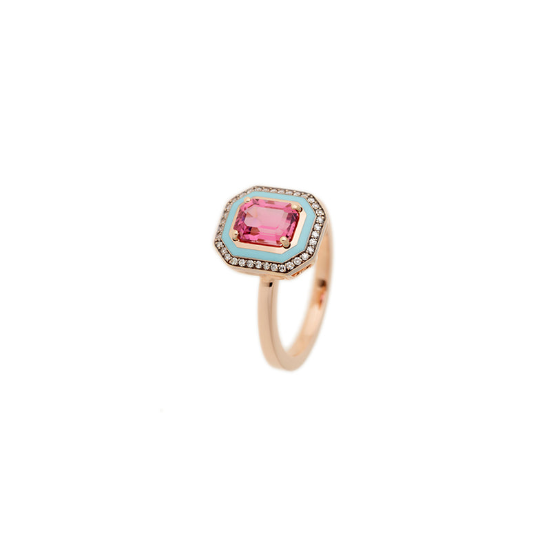 selim mouzannar Mina Bague Bleu clair- Tourmaline roseDiamants