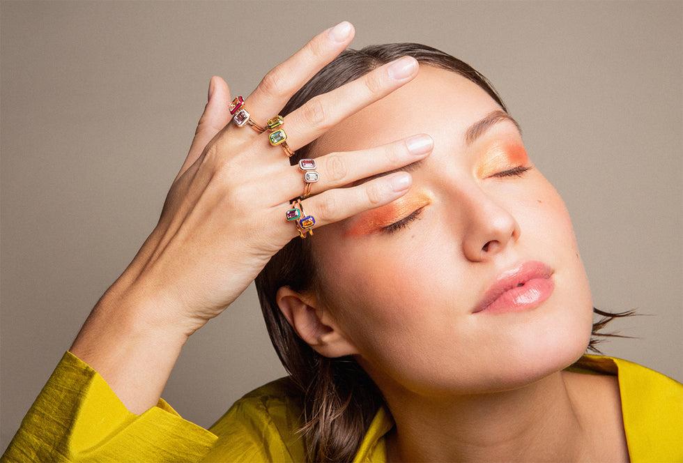 Selim Mouzannar Mina Bague Bleu ClairTourmaline Rose