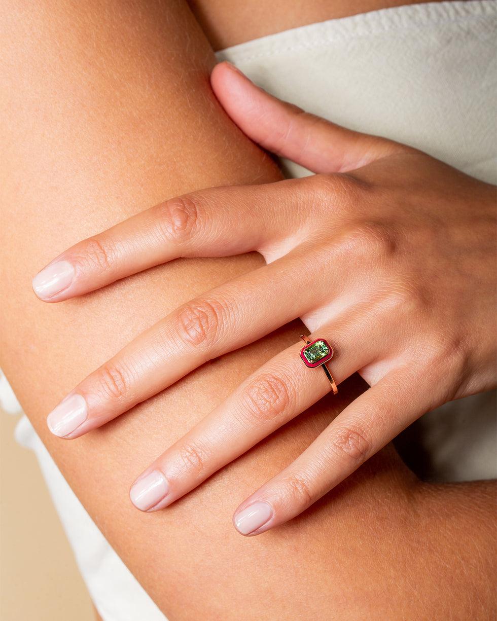 Selim Mouzannar Mina Bague FramboiseTourmaline Vert