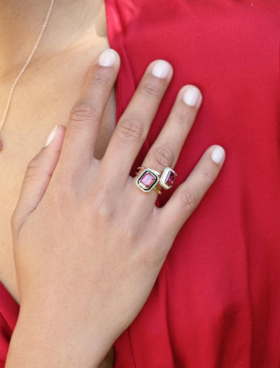 Selim Mouzannar Mina Bague IvoireRhodolite - Diamants