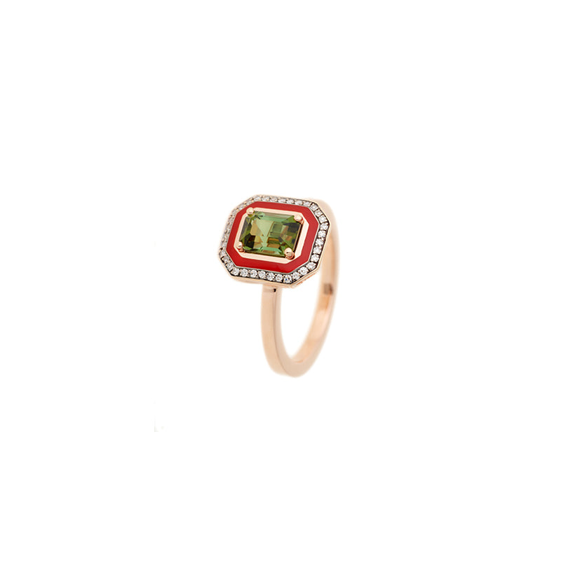 selim mouzannar Mina Bague OrangeTourmaline verte - Diamants