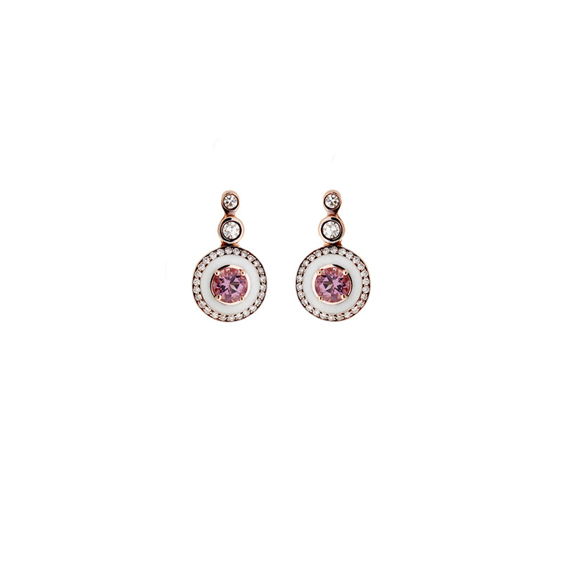 selim mouzannar Mina Boucles d'oreilles en ivoireTourmalines roses - Diamants