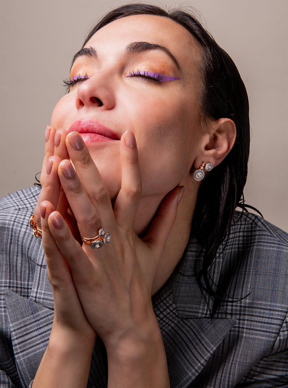 Selim Mouzannar Mina Boucles D'oreilles GrisPerles - Diamants