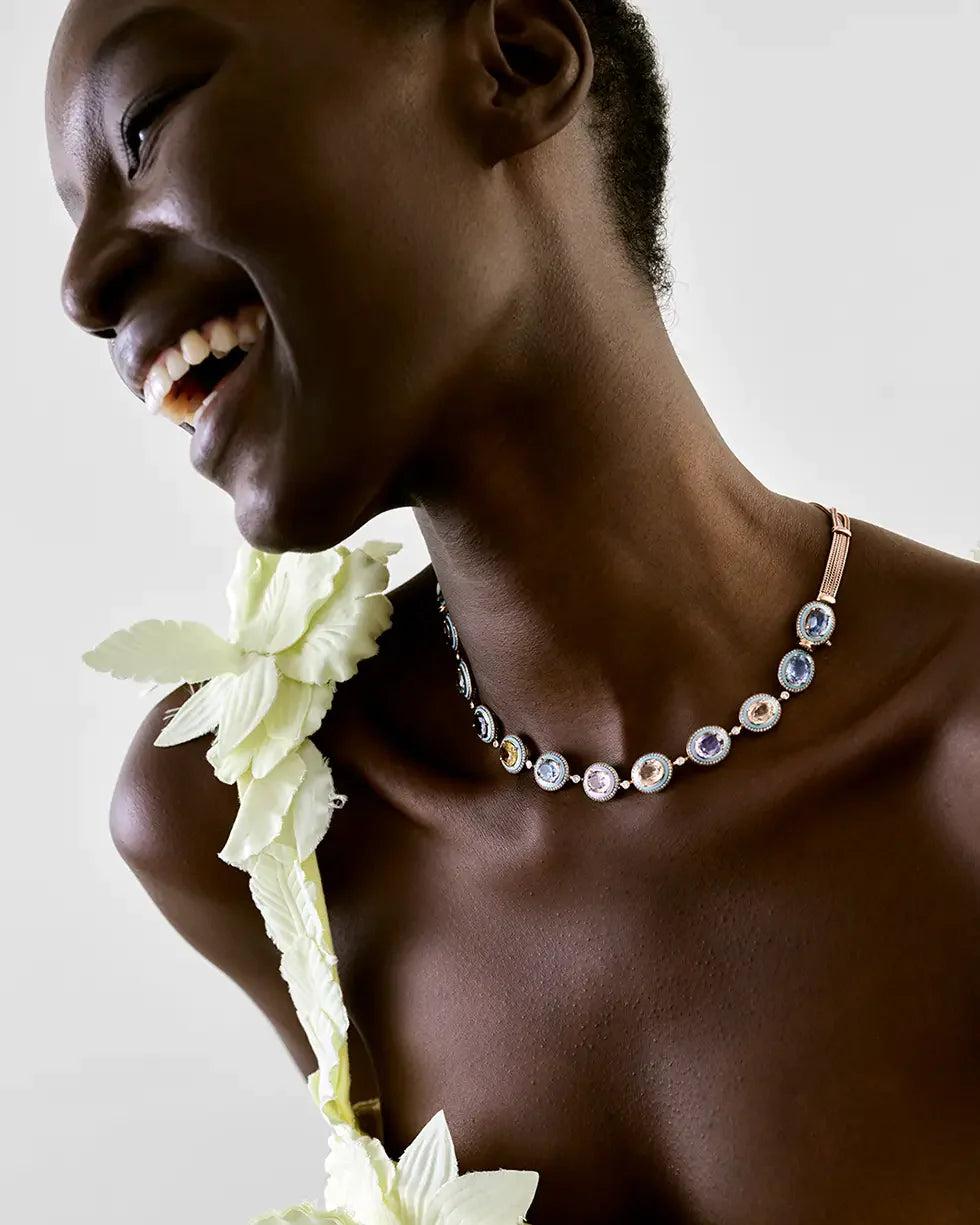 Selim Mouzannar Mina Collier Bleu ClairSaphirs Colorés - Diamants