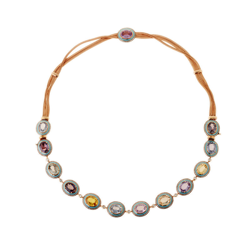 selim mouzannar Mina Collier Bleu ClairSaphirs Colorés - Diamants