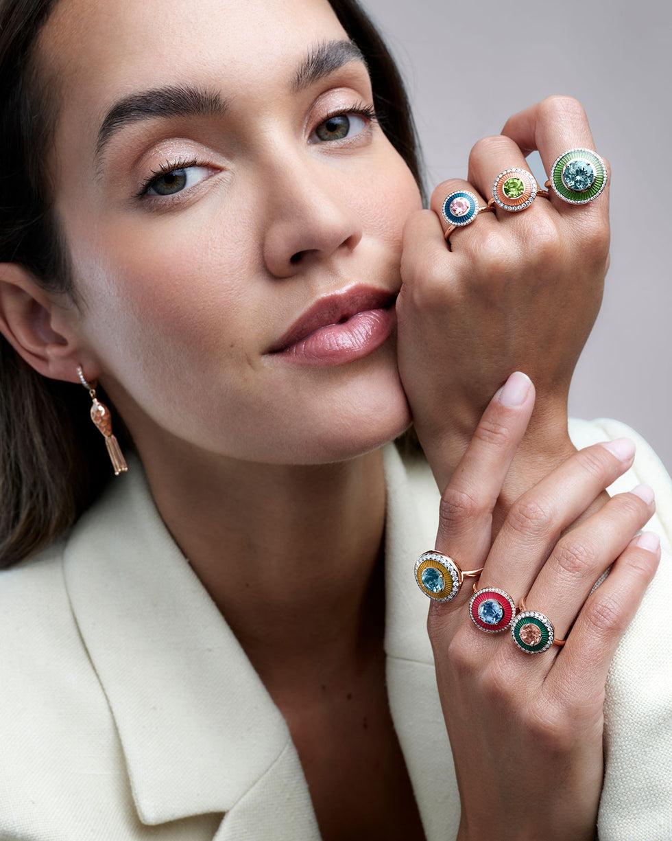 Selim Mouzannar Mina Jaune RingTourmaline Vert - Diamants