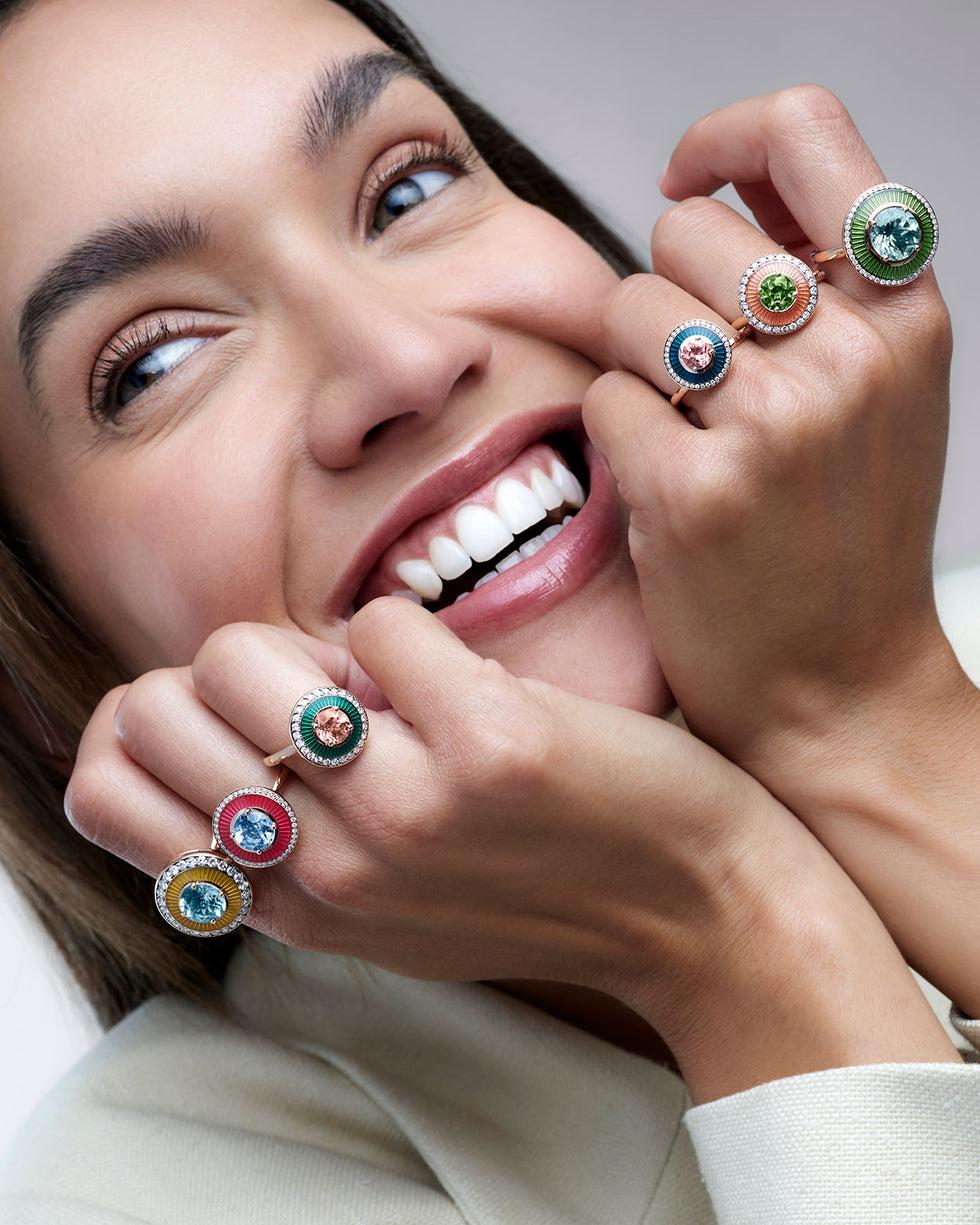 Selim Mouzannar Mina Jaune RingTourmaline Vert - Diamants