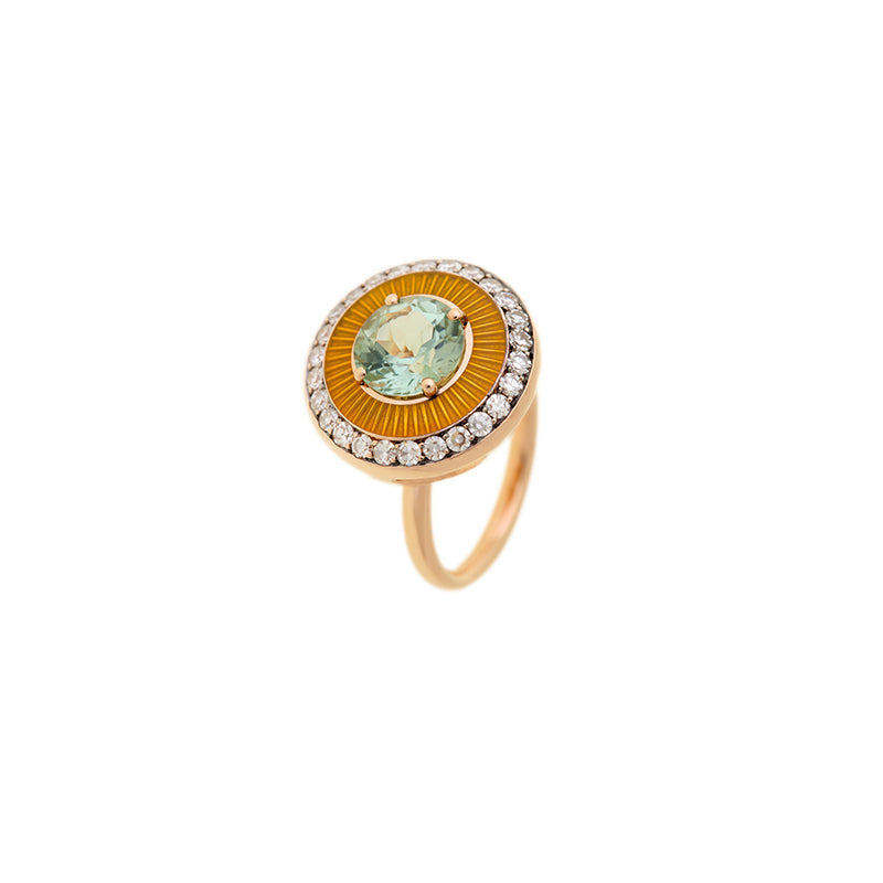 selim mouzannar Mina Jaune RingTourmaline Vert - Diamants