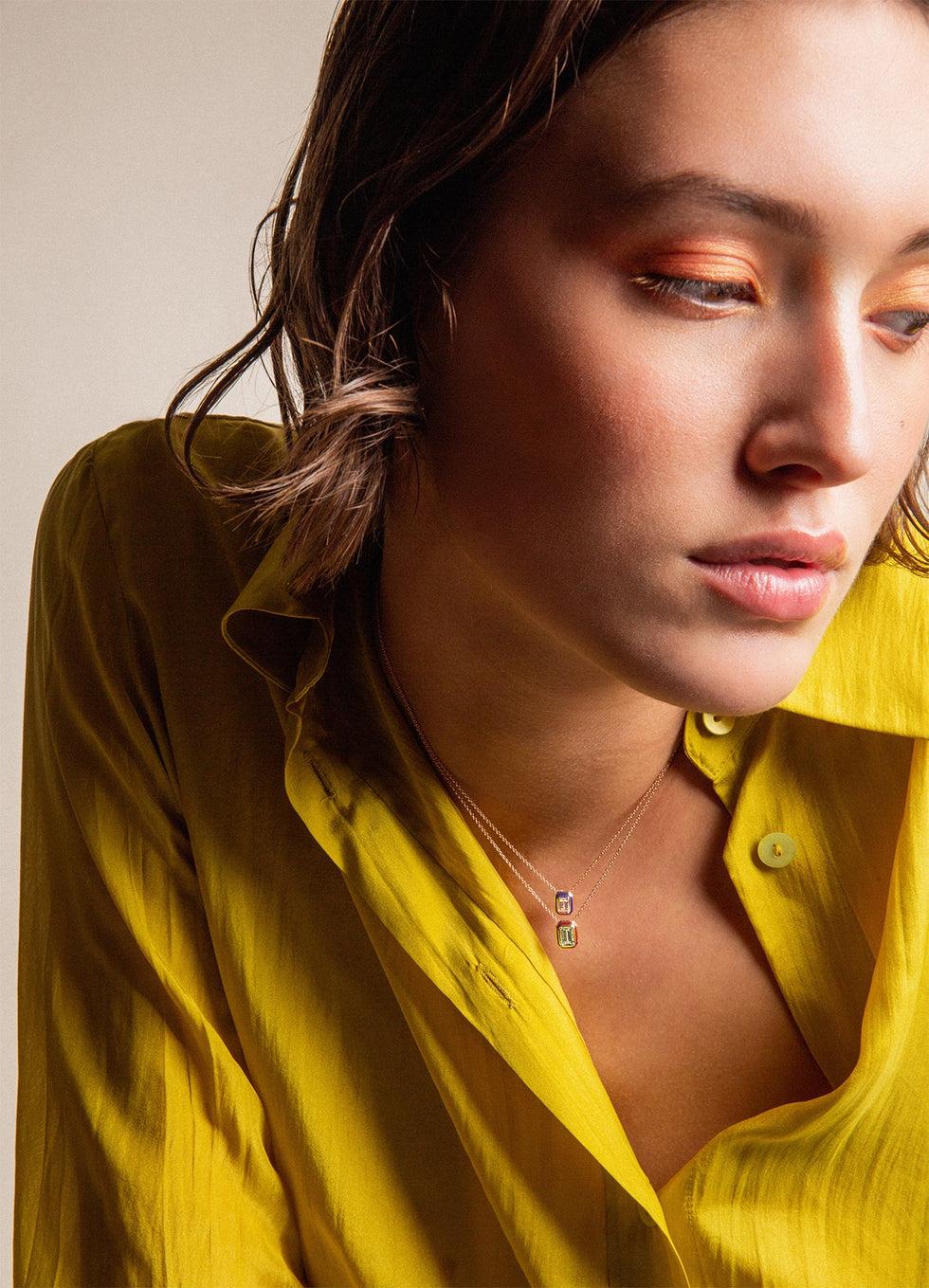 Selim Mouzannar Mina Pendentif Bleu MarineMorganite